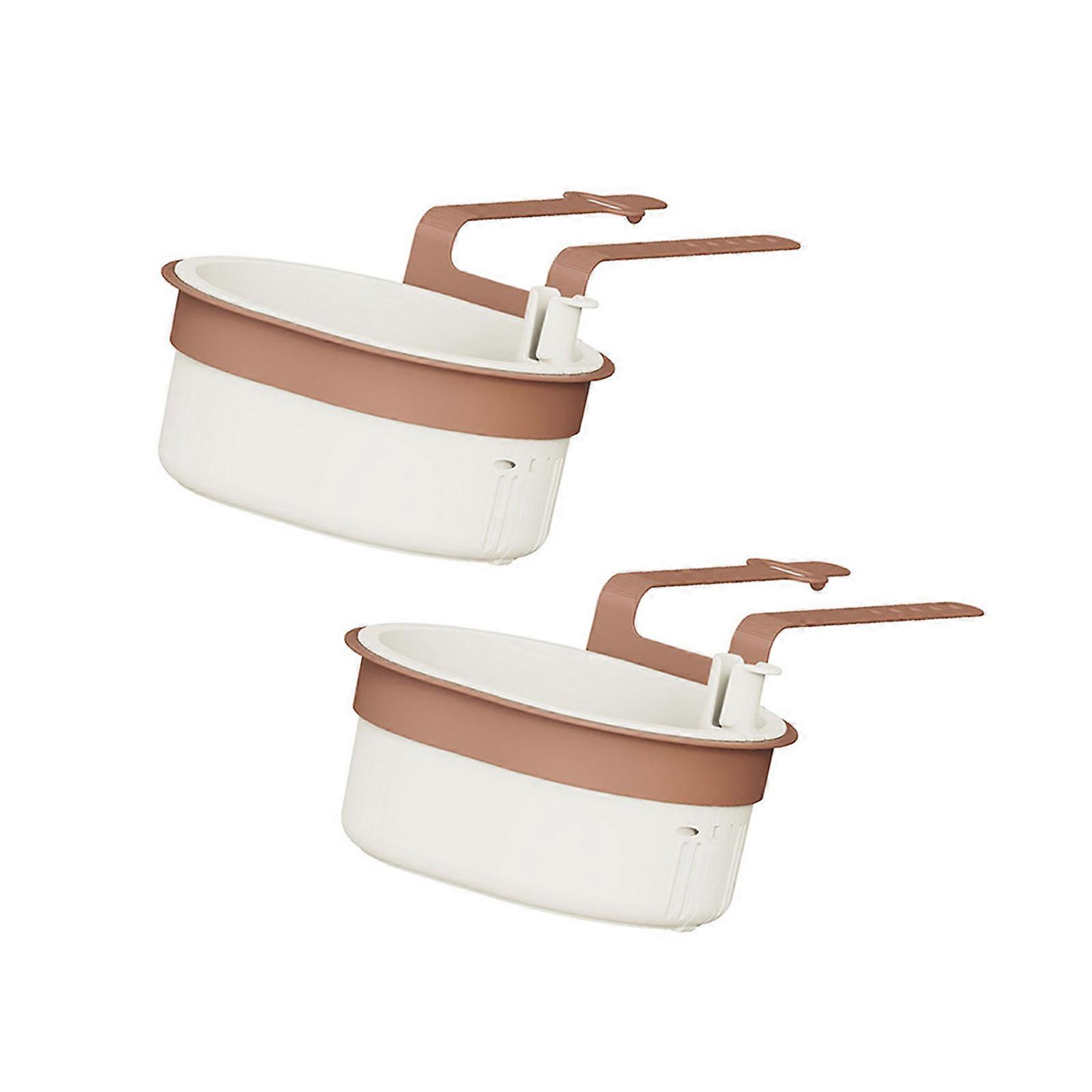 Quick Dry Sink Side Basket Constructed of Solid Plastic Component For Efficient Water Draining water And Vertical Space Utilization  White