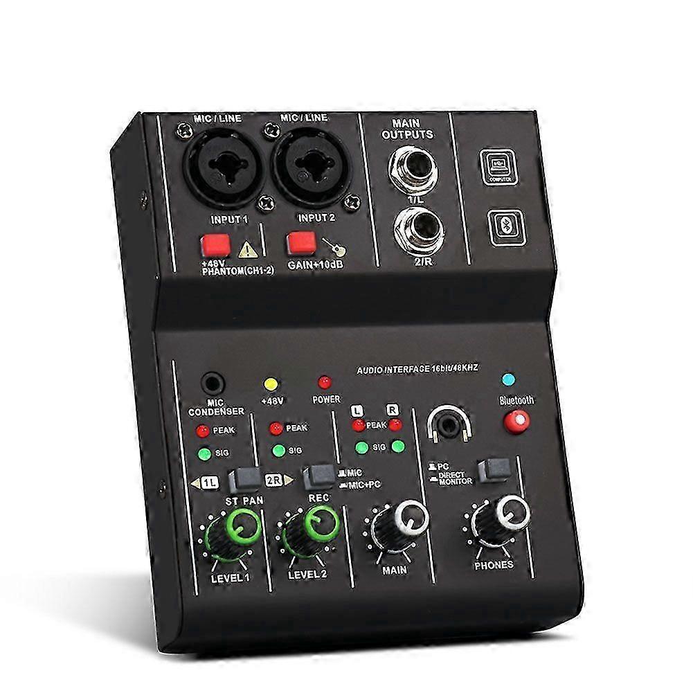 unique 2 Channels Mini USB Mixer Audio Interface Sound Card Console