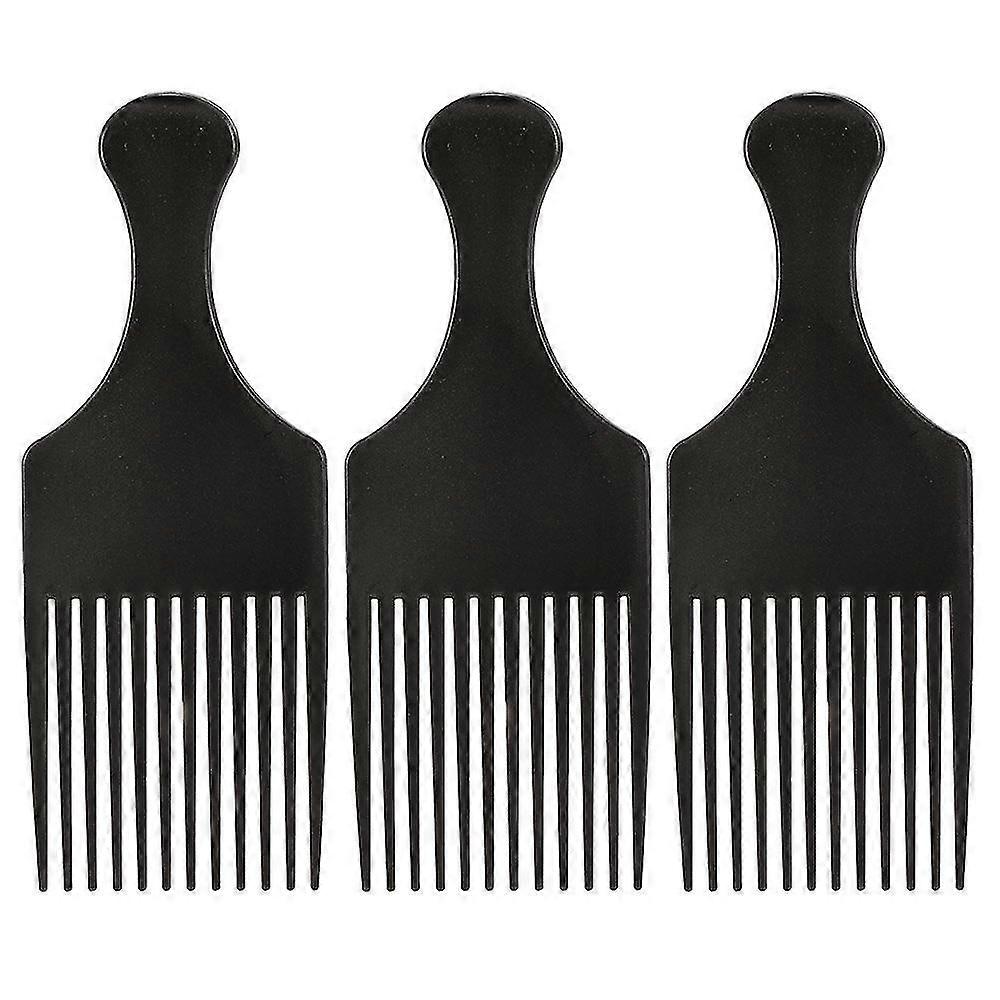 Pente Afro de 3 peças com Cabo Compatível com Cabelos Grossos, Cacheados e Longos