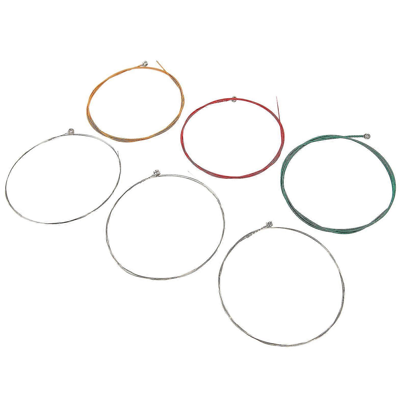6Pcs Electric Guitar Strings Plated Steel Consistent Touch Full Bright Toning Colorful Strings