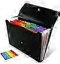 Sorting folder - A4 - With 13 compartments - With tabs - Subject folder - Project folder - Black - Workbook - Document folder - Portable - For classr