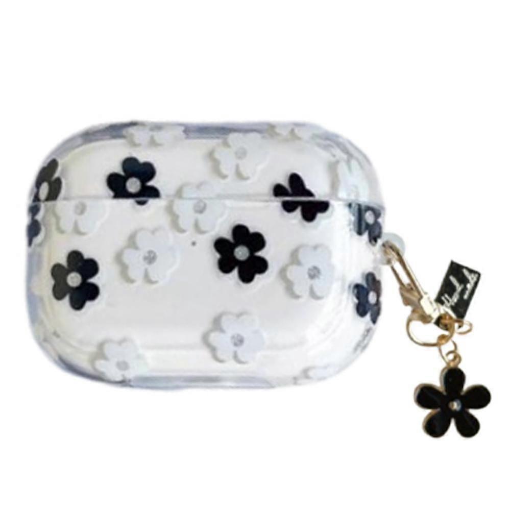 Elegant Floral AirPods Case with 3D Flower Keychain Anti-Yellowing TPU Cover for AirPods 1 2 3 and Pro 2 Multiple Colors