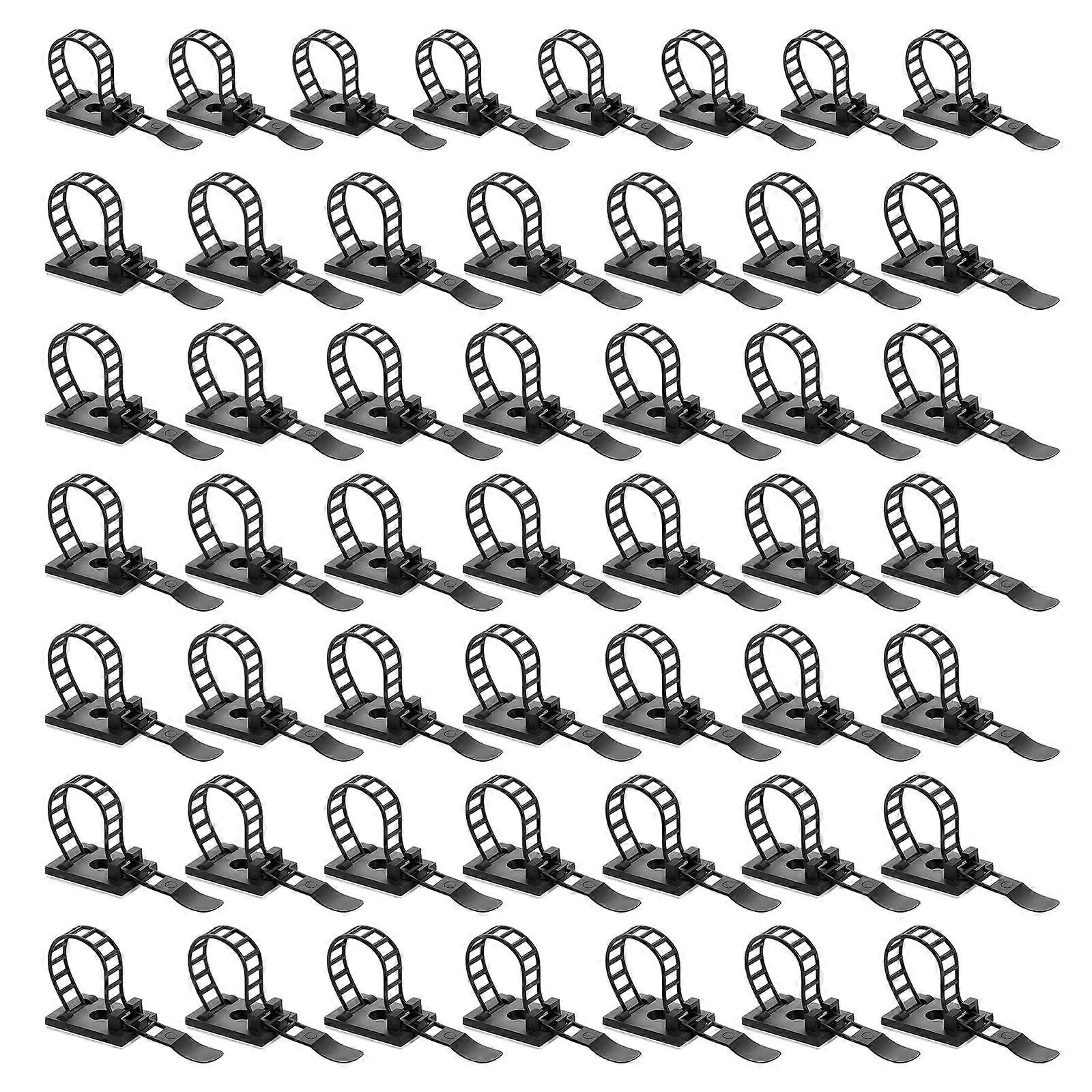 50Pcs Reusable Adjustable Cord Straps Nylon Cable Organiser Wire Ties For Electronics Bundling And Cable Management Multicolor