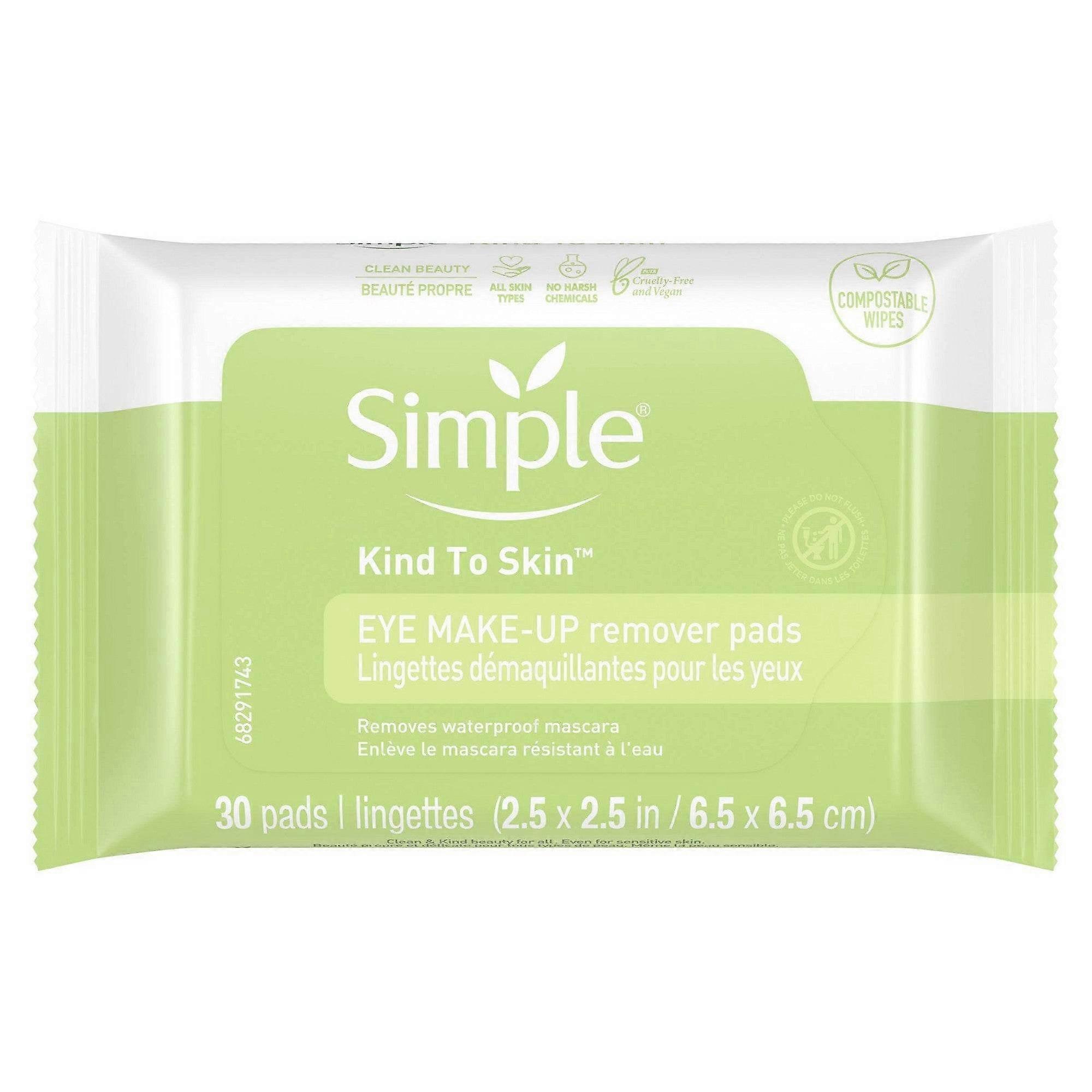 Simple Eye Makeup Remover Pads, 30 Ea