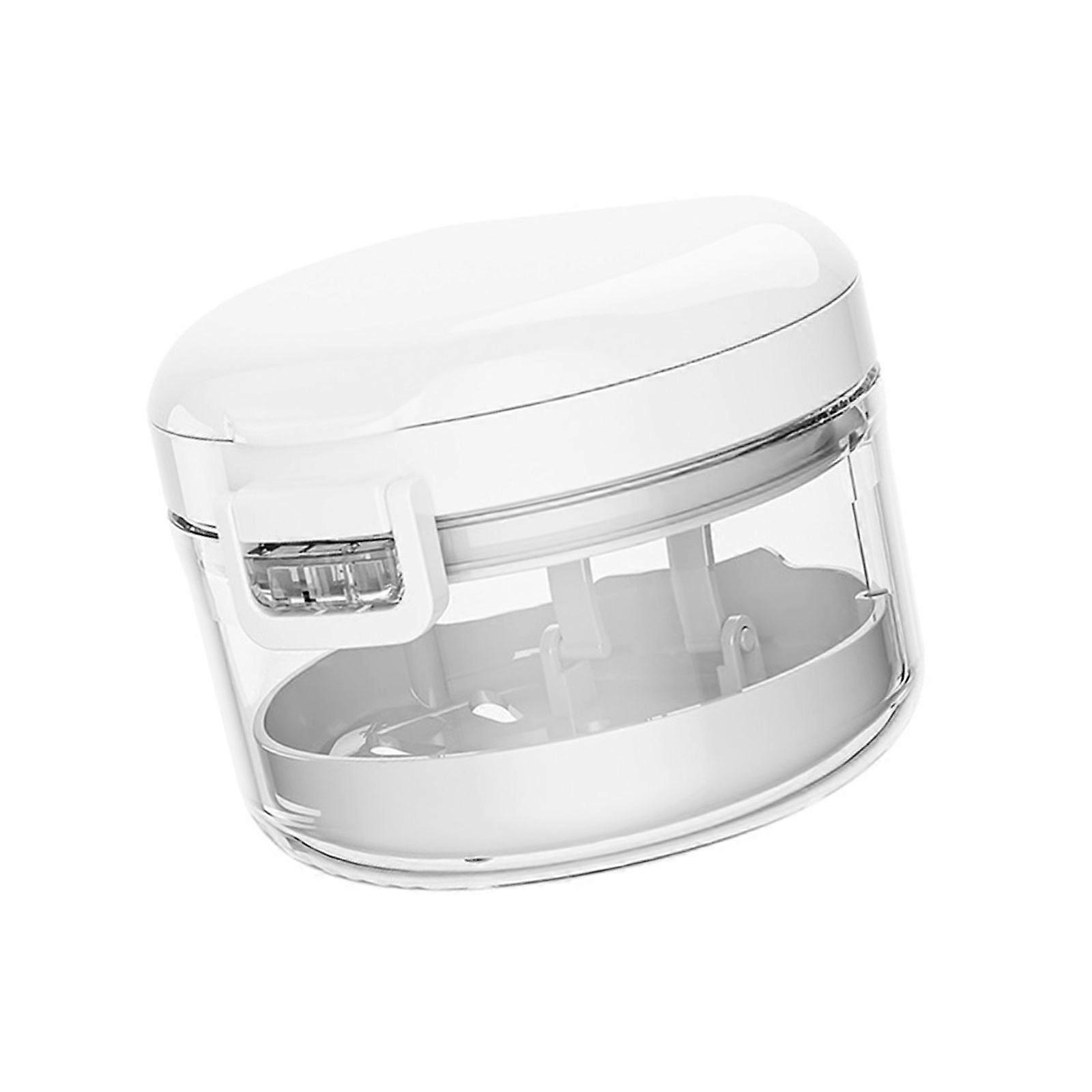 Practical Denture Care Box With Detachable Rinsing Sections Ergonomic Elegant Color Designs Sturdy ABS Construction  White