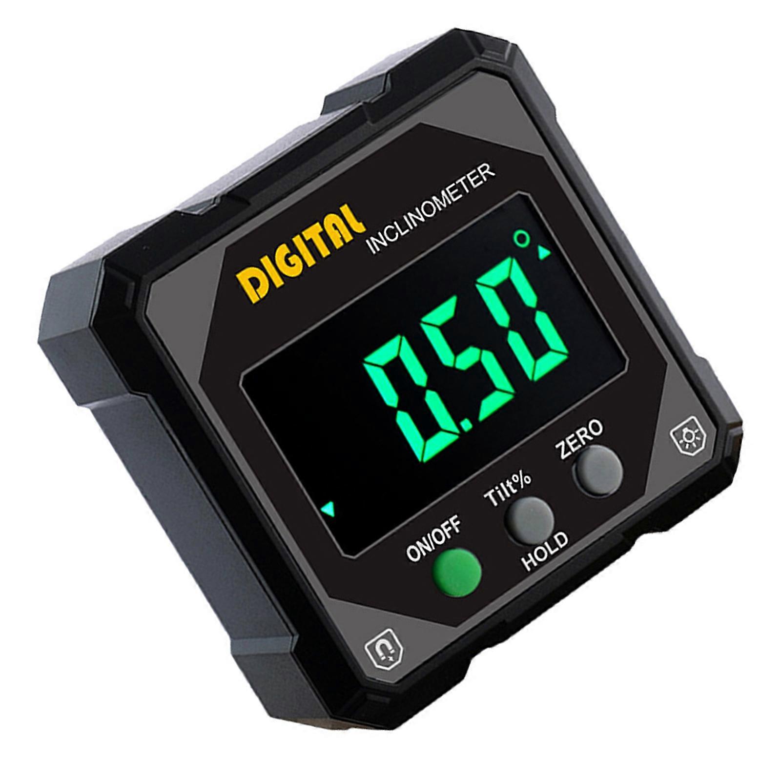 Small Digital Angles Meter with Large LCD Screen Electronic Inclinometer Easy to Carry for Easy On Site Measurements  Yellow Biao