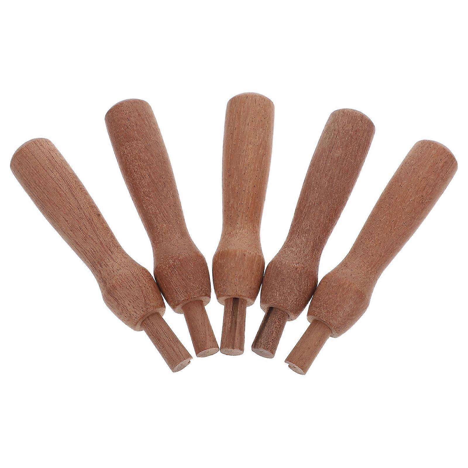 Dry Felting Needle 5Pcs Sapele Material For Diy Wool Felt Projects Portable And Durable Design With Round Handle