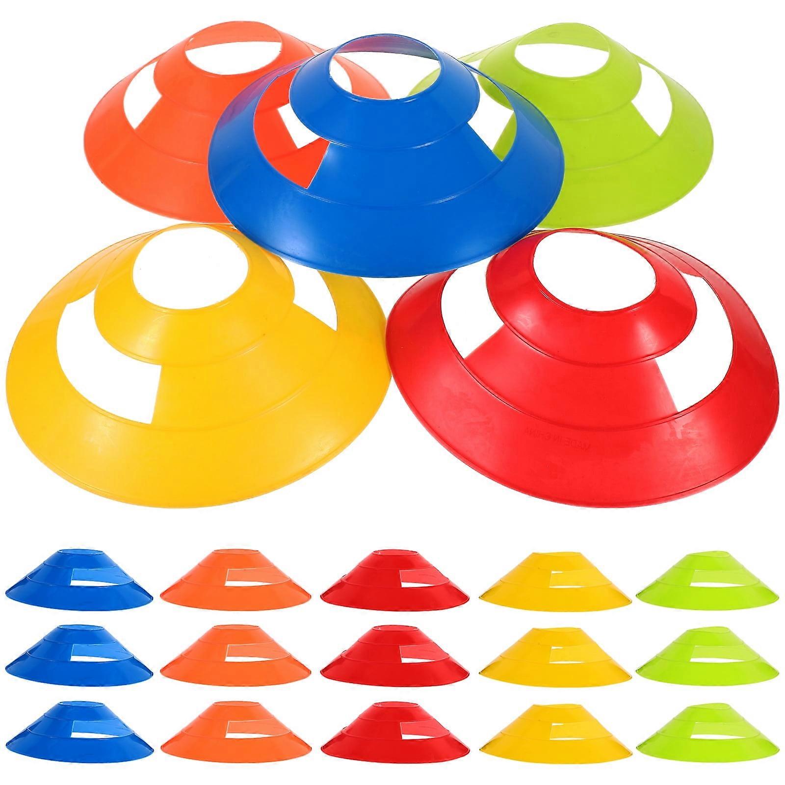 25pcs Colorful Sports Training Cones Soccer Training Cones Multi-functional Cone Shape Barrier
