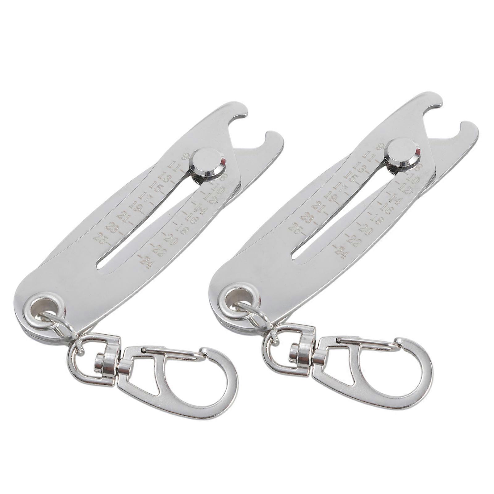 2Pcs Bolt Size Finder Keychains Portable Nut and Bolt Thread Gauge Identifier Thread Size Checker for Fast Measurement Multicolor