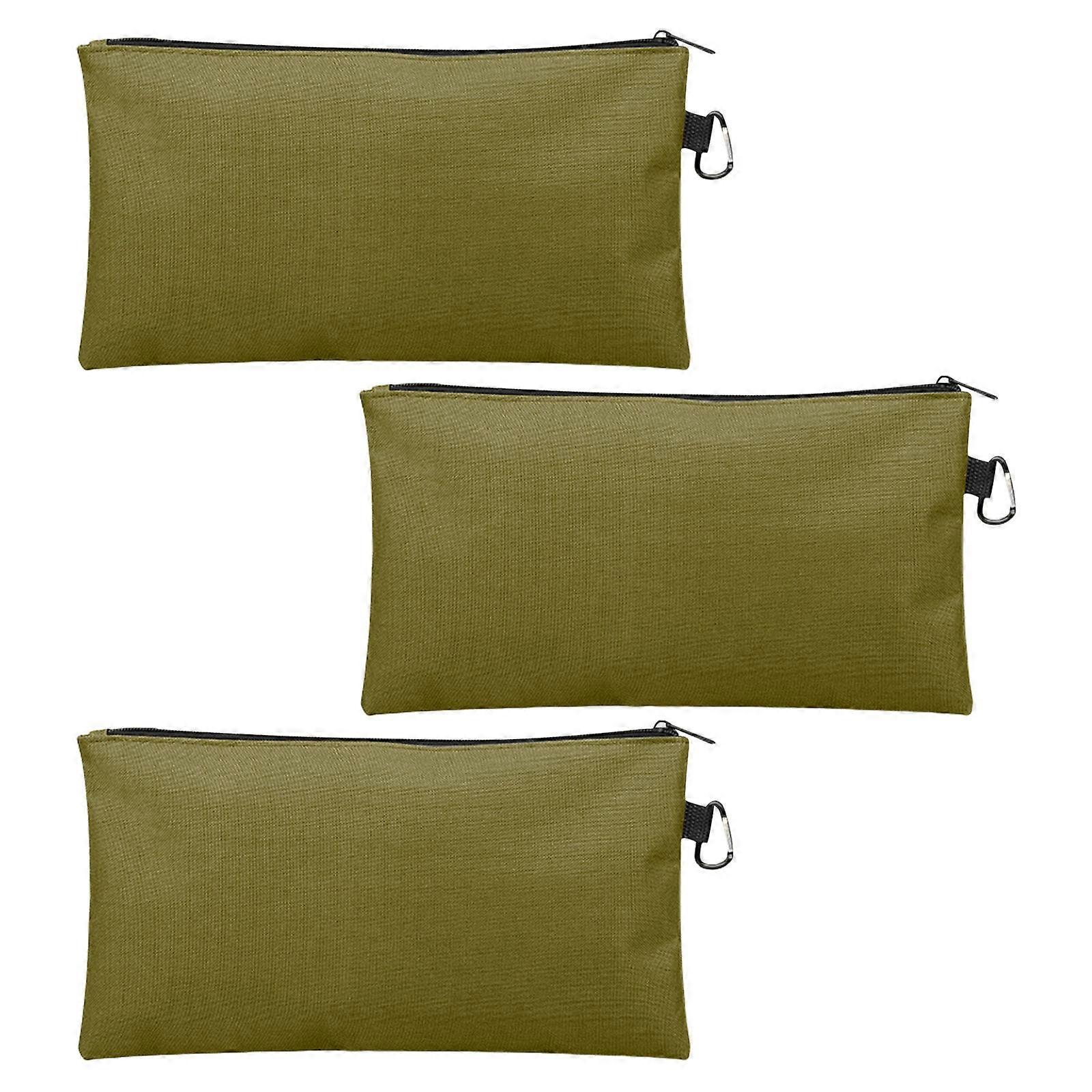 3Pcs Tool Pouch Small Tool Bag Multipurpose Zipper Pouches for Organizing Waterproof Utility Tool Bag Tools Organizer  Khaki