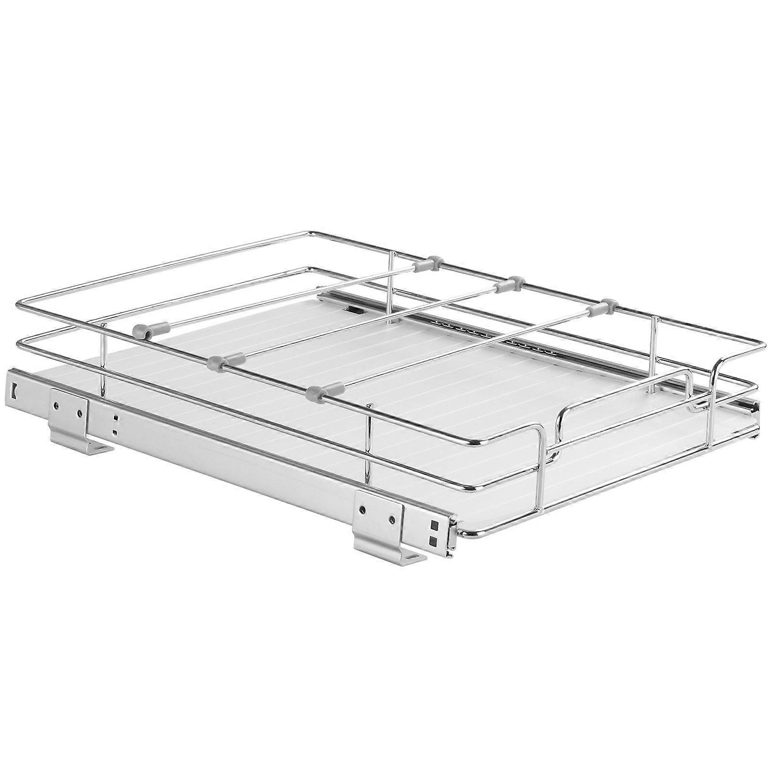 12"W x 17"D Pull Out Cabinet Organizer, Heavy Duty Slide Out Pantry Shelves, Chrome-Plated Steel Roll Out Drawers, Sliding Drawer Storage