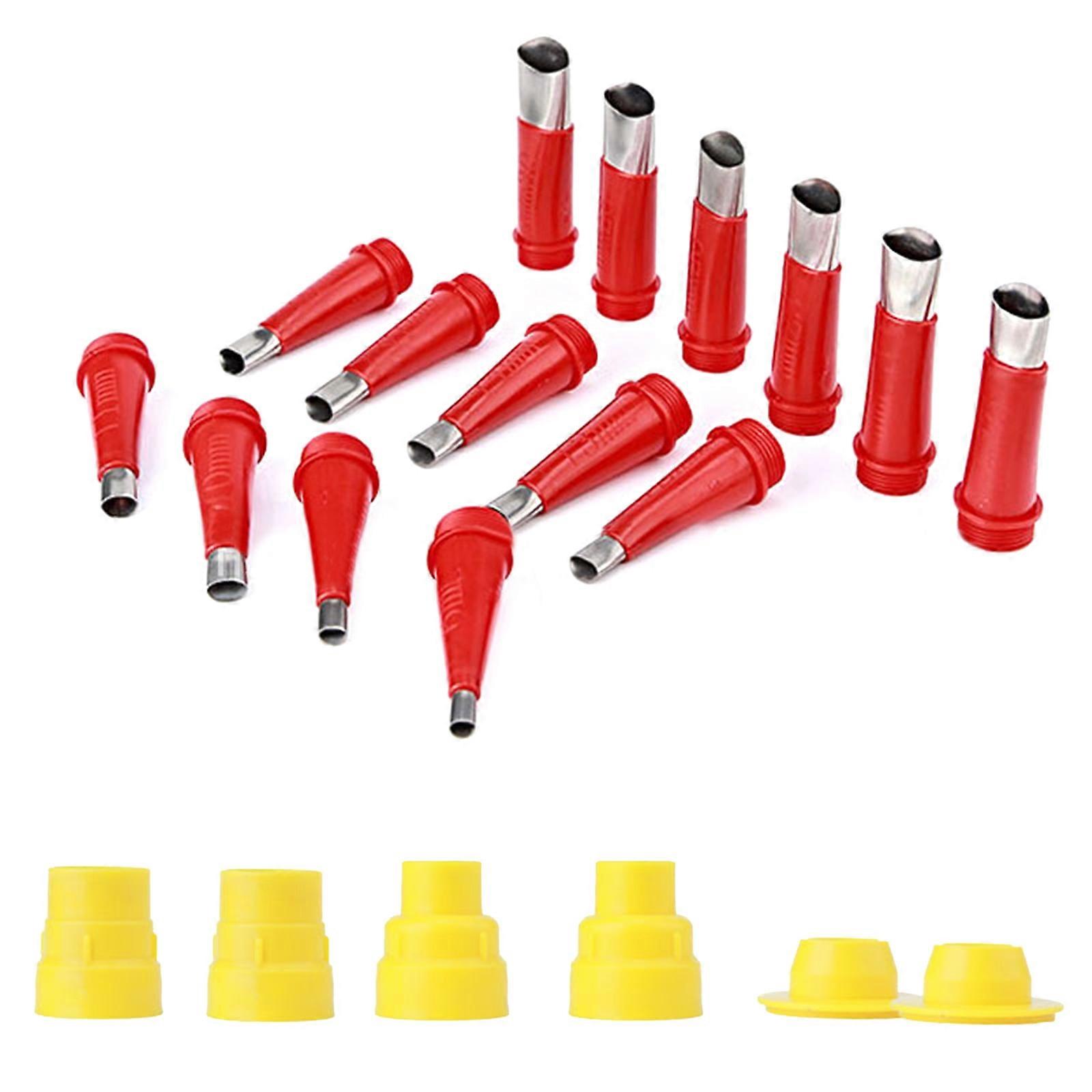 Universal Integrated Rubber Nozzle Tool Kit 24Pcs Rubber Nozzle Tool with Base Stainless Steel Caulking Nozzle Coating Multicolor