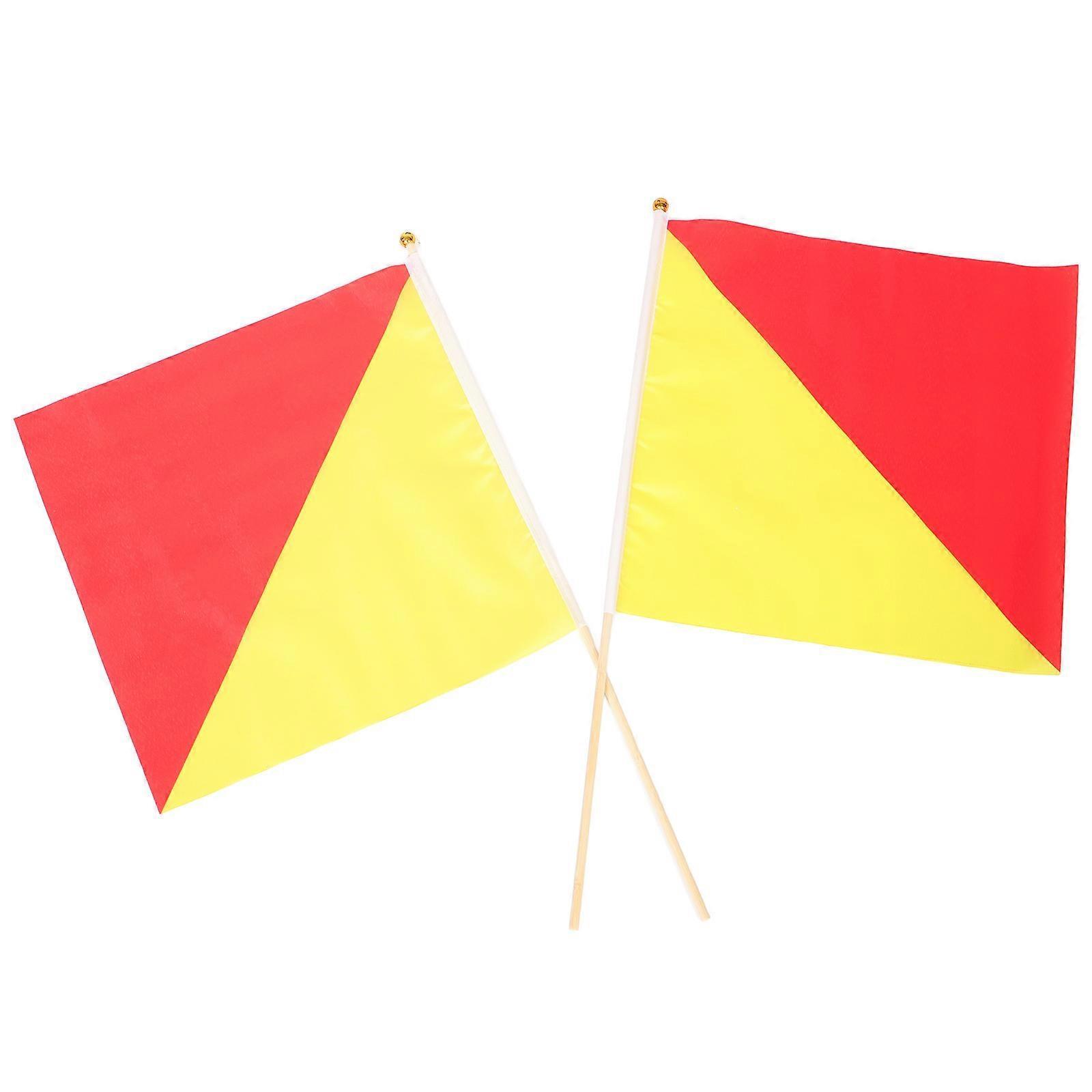 Waving Match Signal Flag 6 Pcs Commanding Handheld Traffic Warning 19.65x13.76in