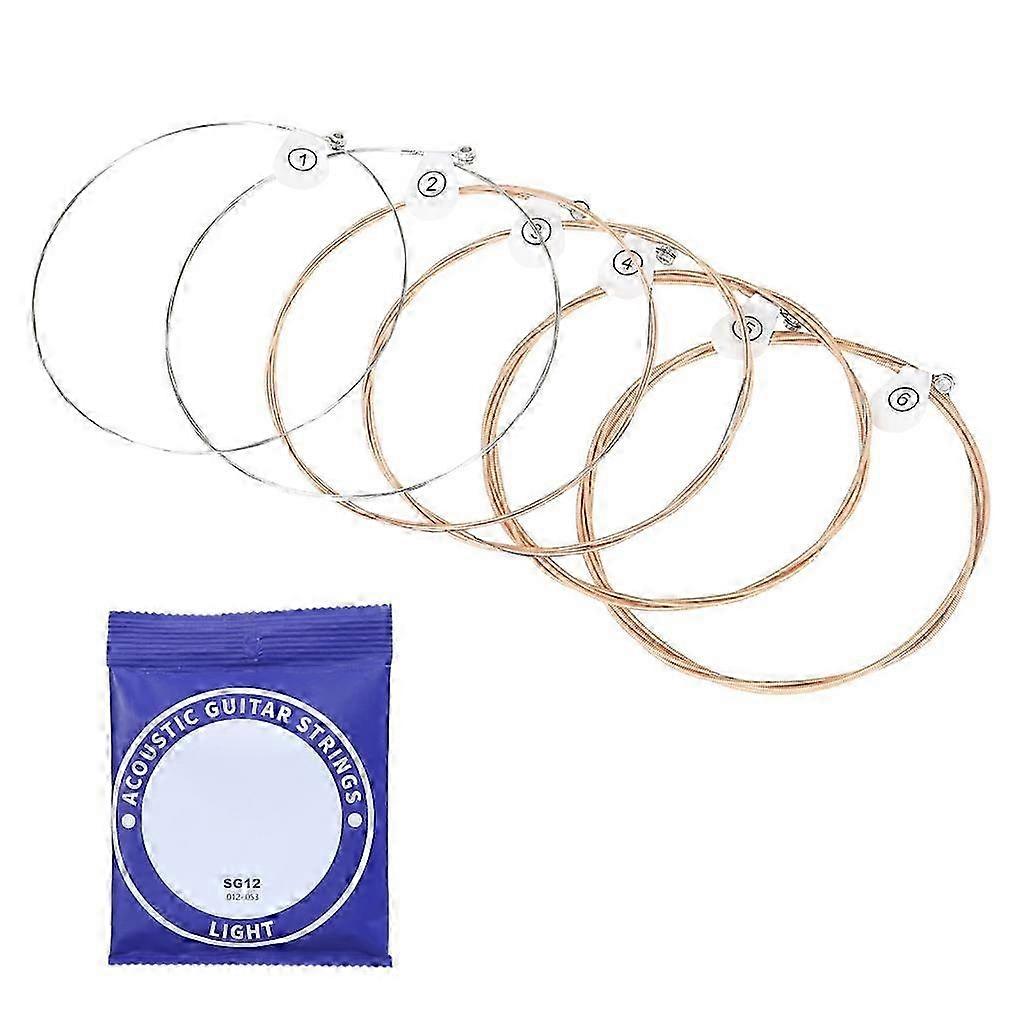 6Pcs Folk Guitar Steel String Acoustics Guitar Strings Powerful and Enduring