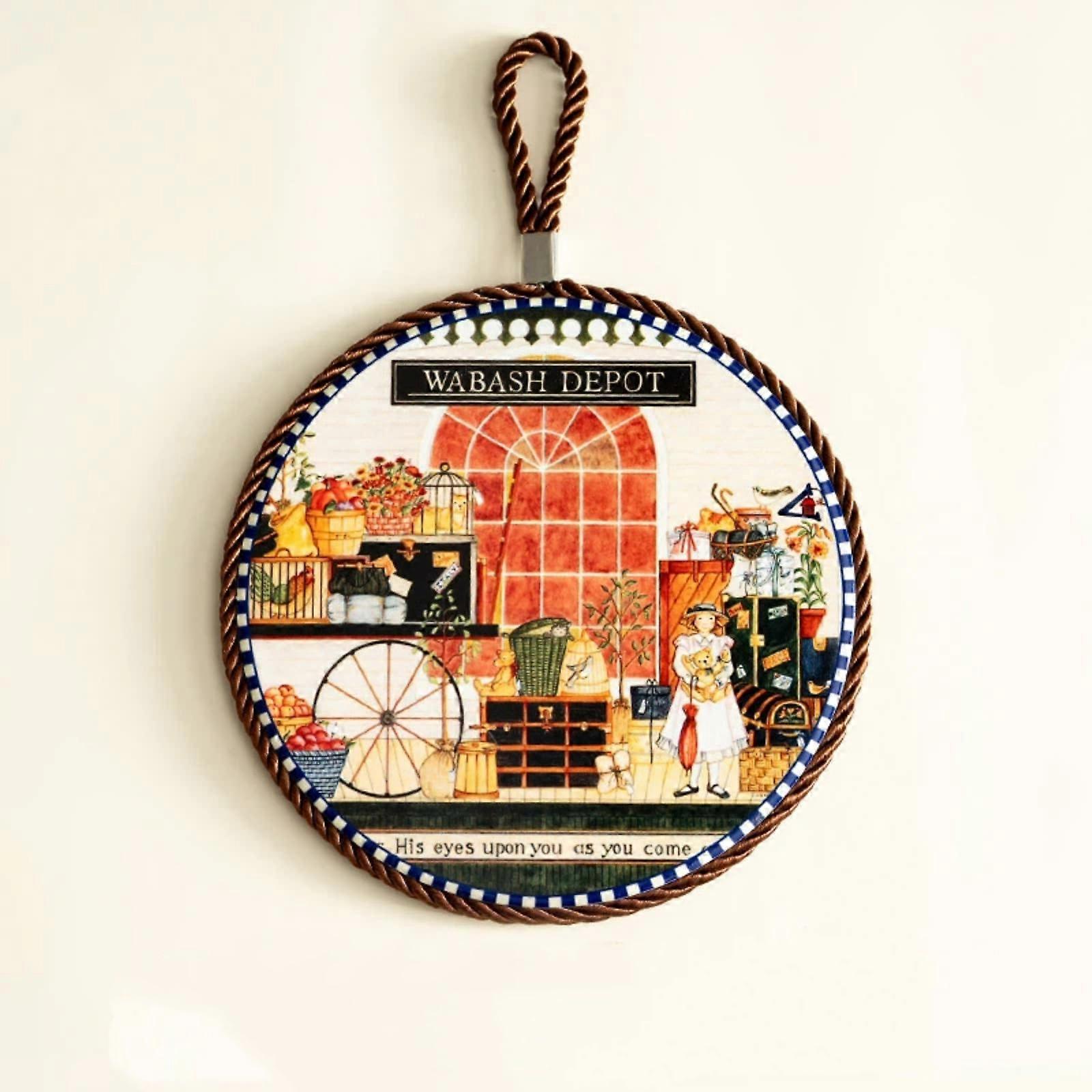 Ceramic Round Placemat and Heat Resistant Clay Pot Mat for Kitchen Dining Table Set