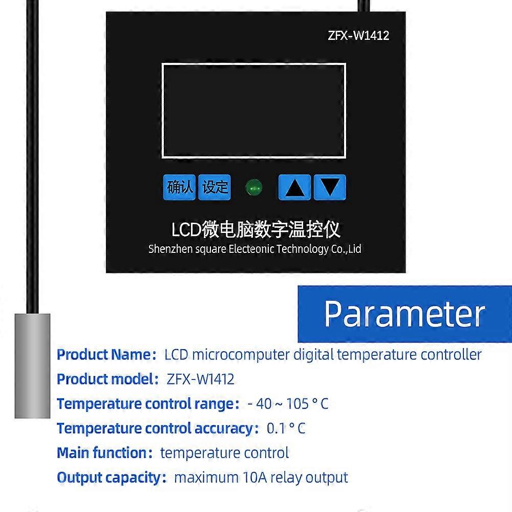 Microcomputer Digital Temperature Controller Thermostat Switch Temperature Controller Cooling Heating ZFX-W1412 12V 24V 220V