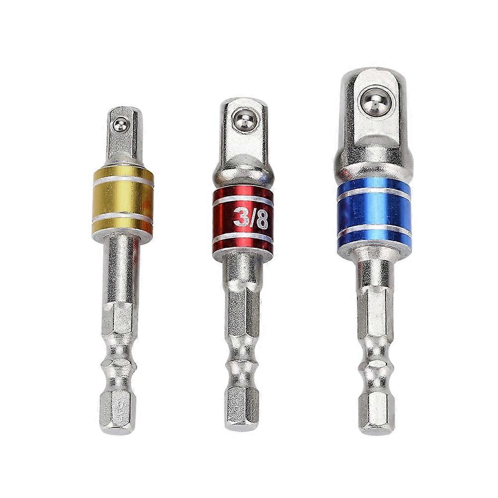 Drill Bit Bar- Drill Bit Driver Socket Adapters Drill Nut Driver Extension Bars Set 1/4in 3/8in 1/2in Screwdriver Tools 3Pcs