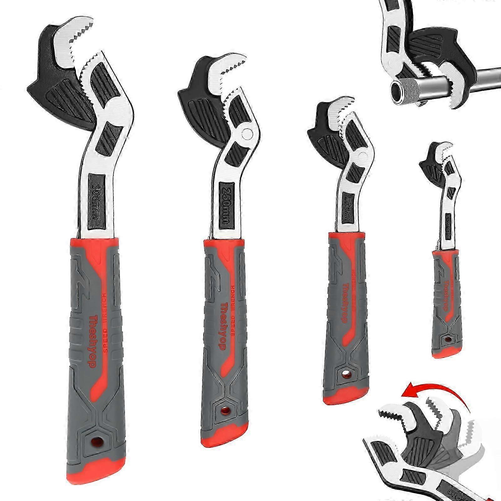 Multifunctional Self-Locking Wrench Set - Adjustable Pipe Wrench 6" 8" 10" 12" Non-Slip Handle Chrome Vanadium Steel