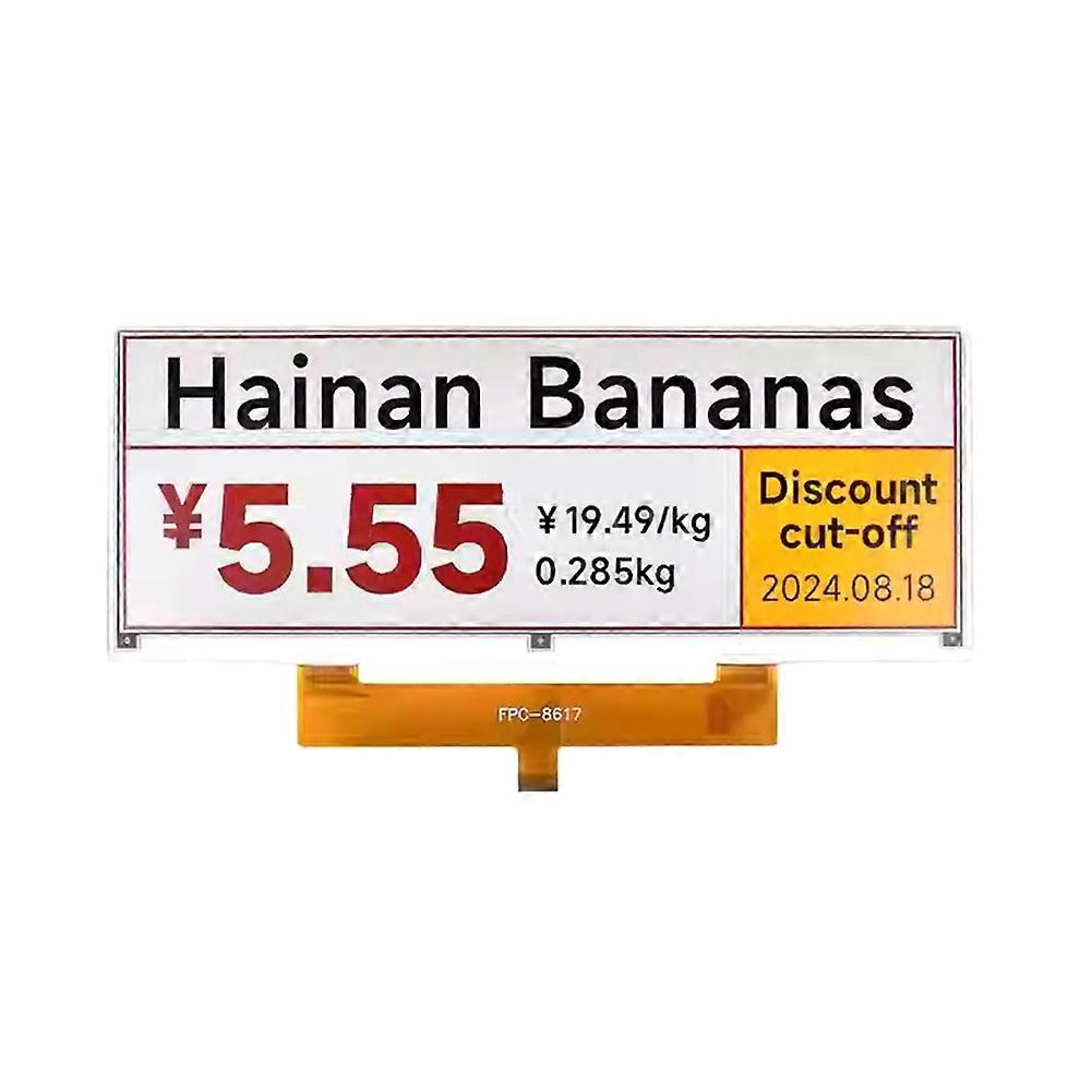 10.85 Inch E-Ink Display E-Paper Red Black White Display 1360x480 SPI Interface Lightweight & Low Power Consumption