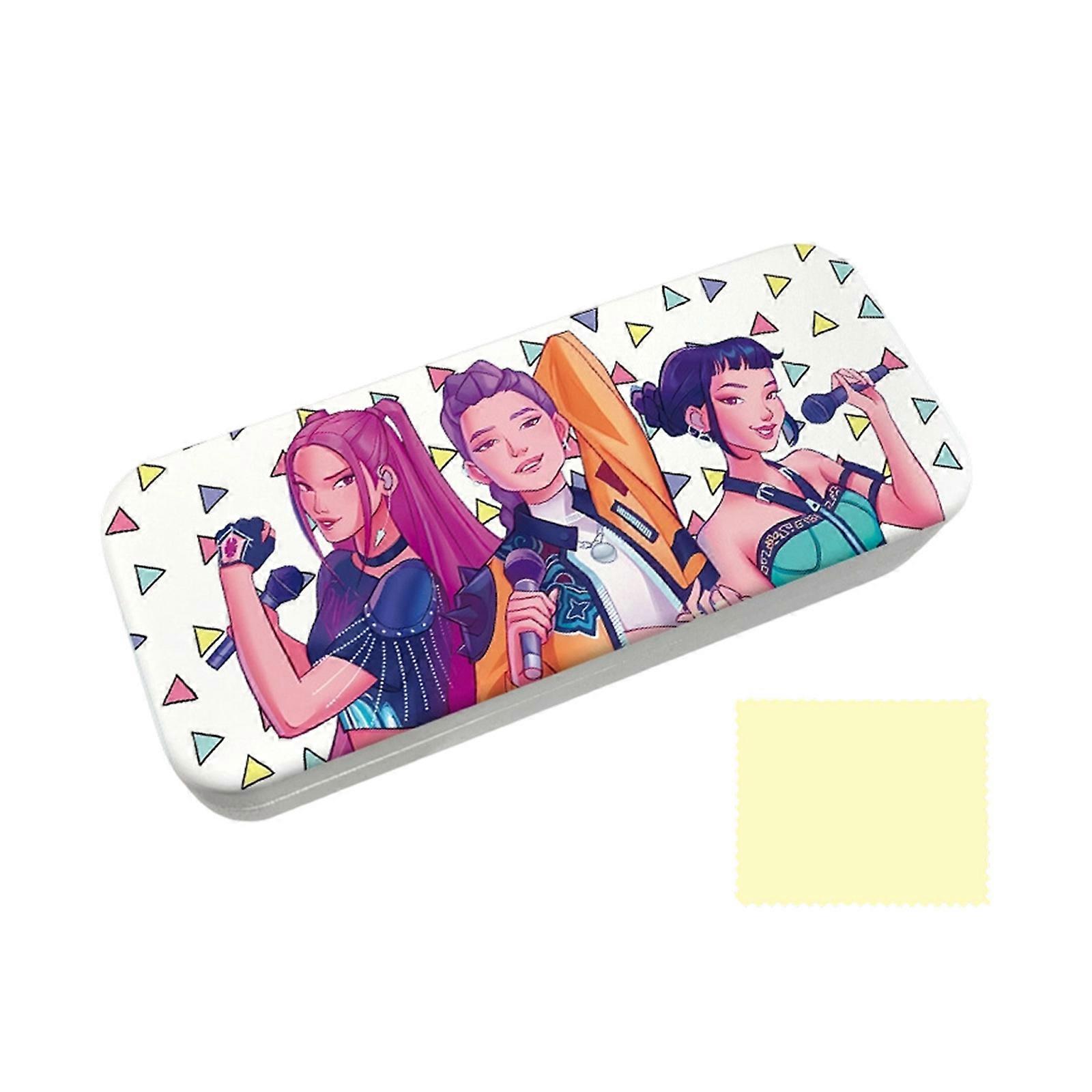 Anime PU Leather Glasses Case Witch Hunters Design Soft Lining for Scratch Prevent Eyewear Holder for Daily Travel Use Multicolor