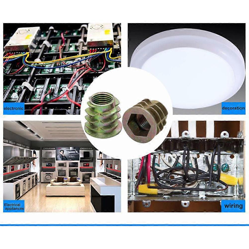 Threaded Fastener Connector Furniture Screw Nut Inserts High Precision Hex Socket Flanged Threaded Insert Nuts 40Set