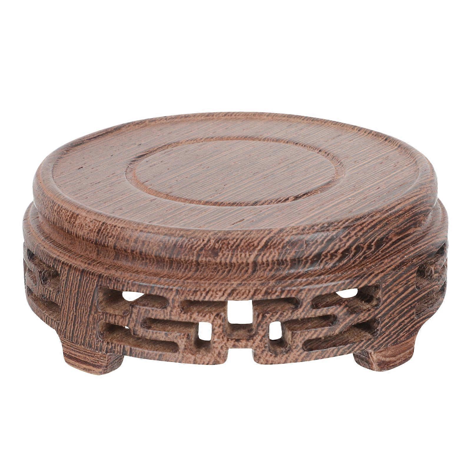 Wooden Teaware Display Stand for Stable Indoor Vase Base