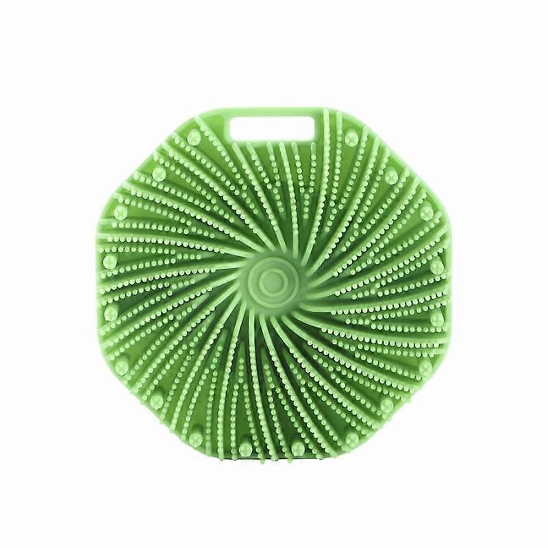 Silicone Bath Brush Body Scrubber with Deep Cleansing Bristles and Ergonomic Hexagon Grip, WallGreen