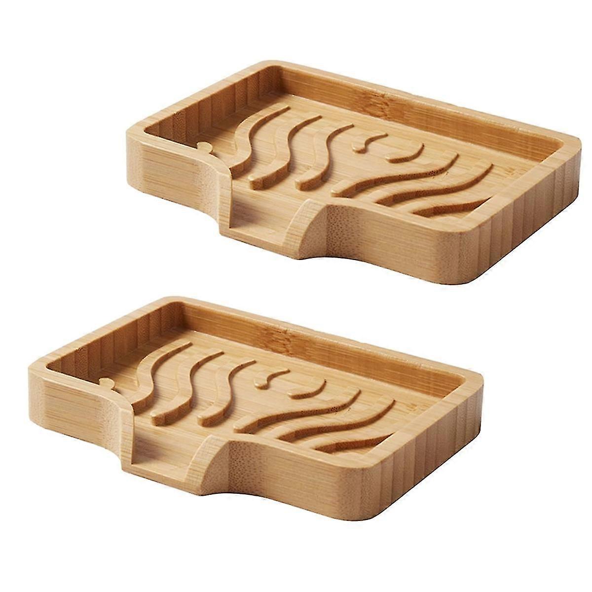 Wood Bar Soap Saver Self Draining Soap Case