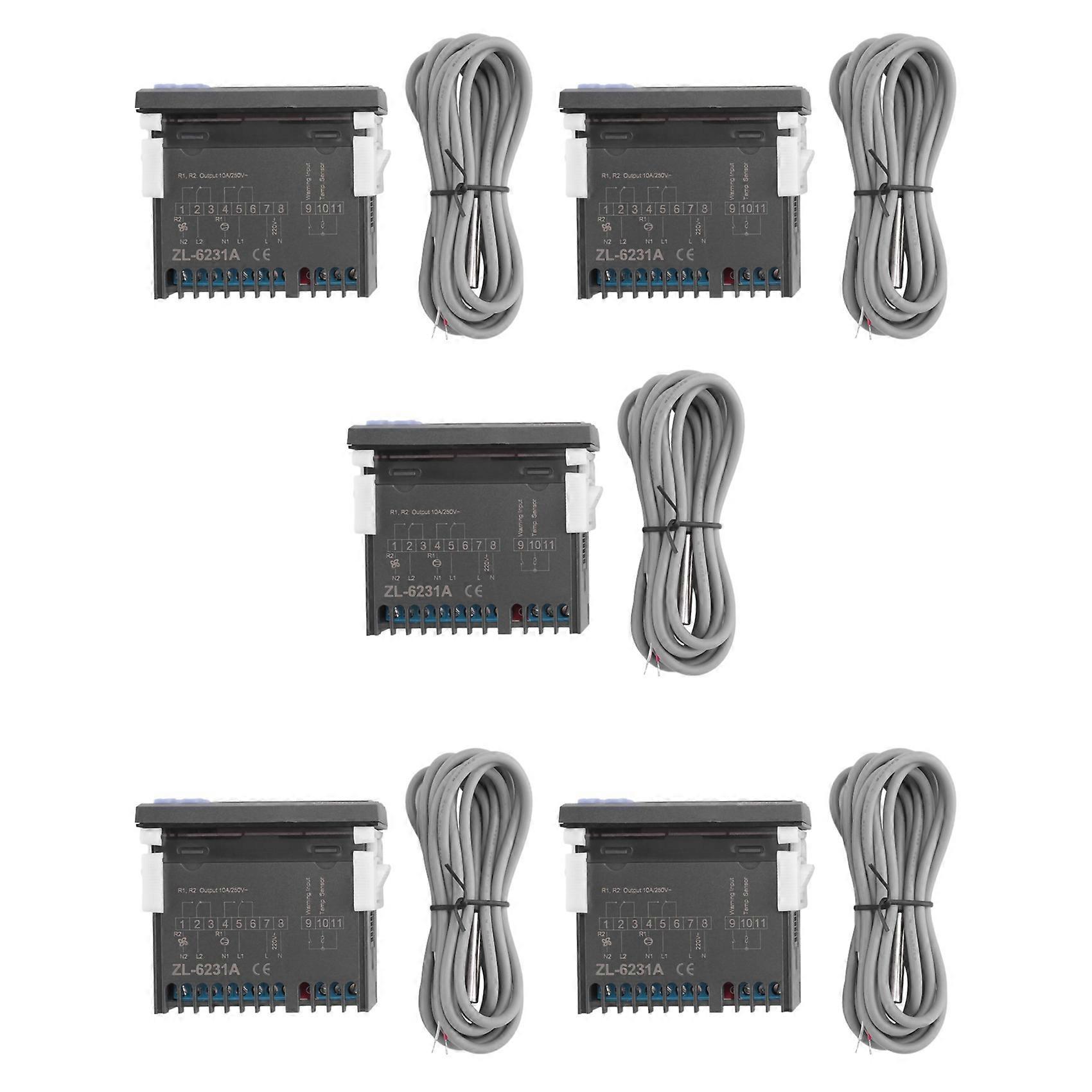 5X LILYTECH ZL-6231A, Incubator Controller, Thermostat with Multifunctional Timer, Equal to STC-1000, or W1209 + TM618N