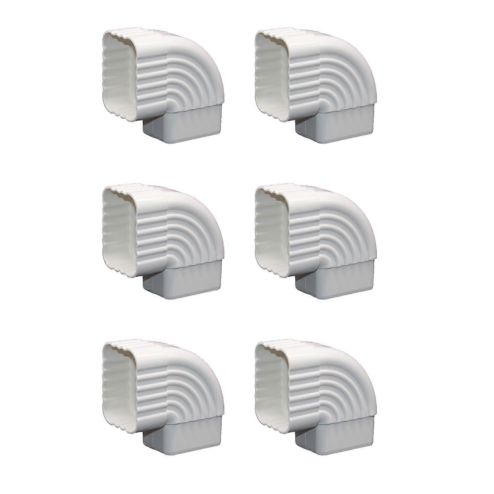 2 Pcs Gutter Downspout Connector 90° Extension PVC Rainwater Diverter for Square Downpipe