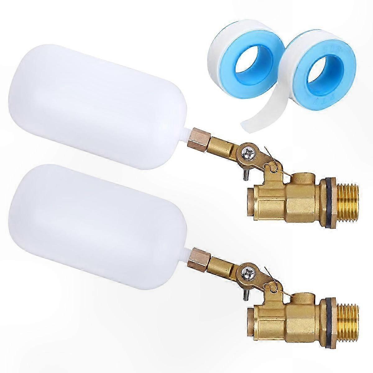 2-Pack 1/2 Inch Brass Water Float Valve with Float Ball