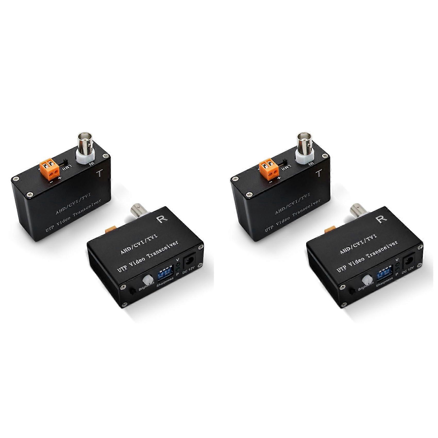 1 Channel Active CCTV Video Balun Black Long Range AHD TVI CVI Camera Transmitter 5MP 10MP