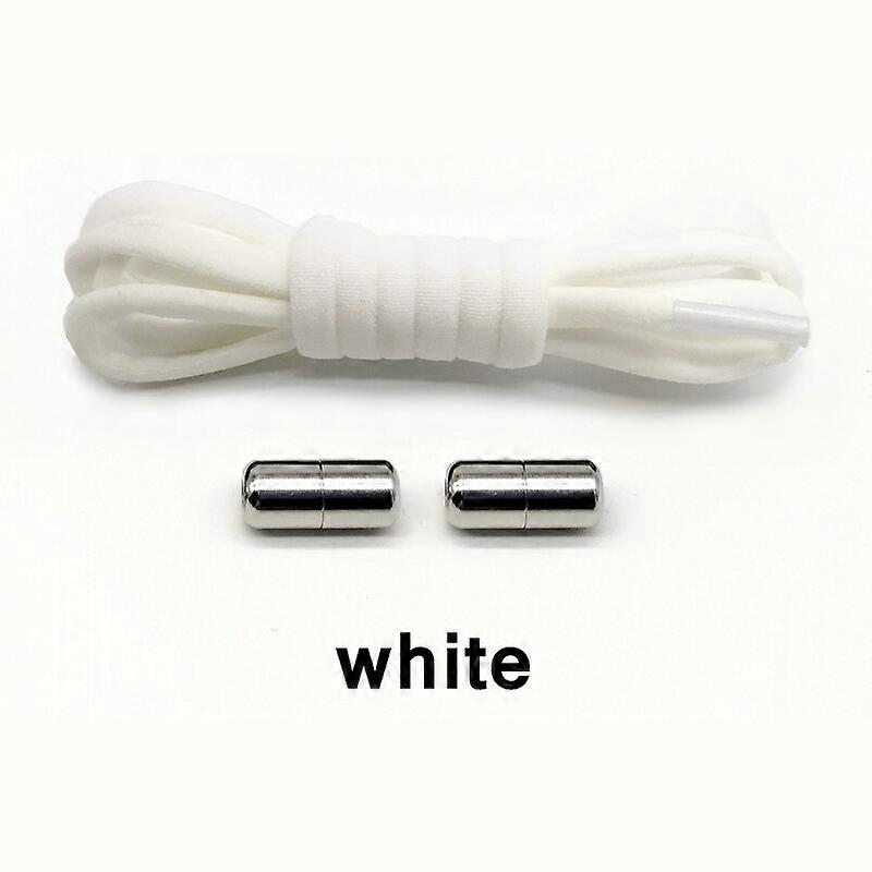 1Pair Lazy No Tie Shoe Laces Shoelaces Metal Capsule Button Sneakers HOT