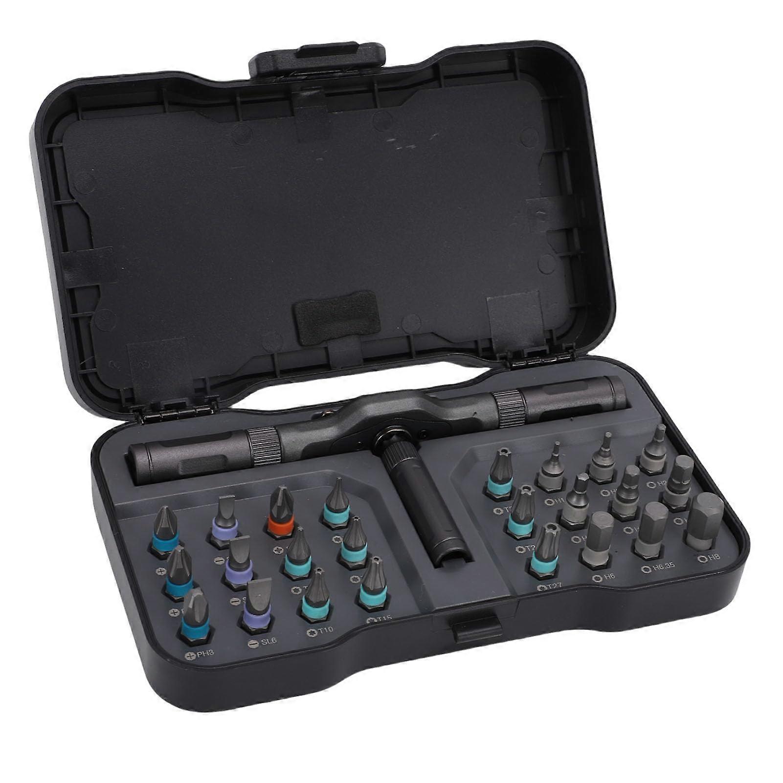 24 in 1 Ratchet Screwdriver Set with Magnetic Lock Handle S2 Steel Bits for Furniture and Electronics