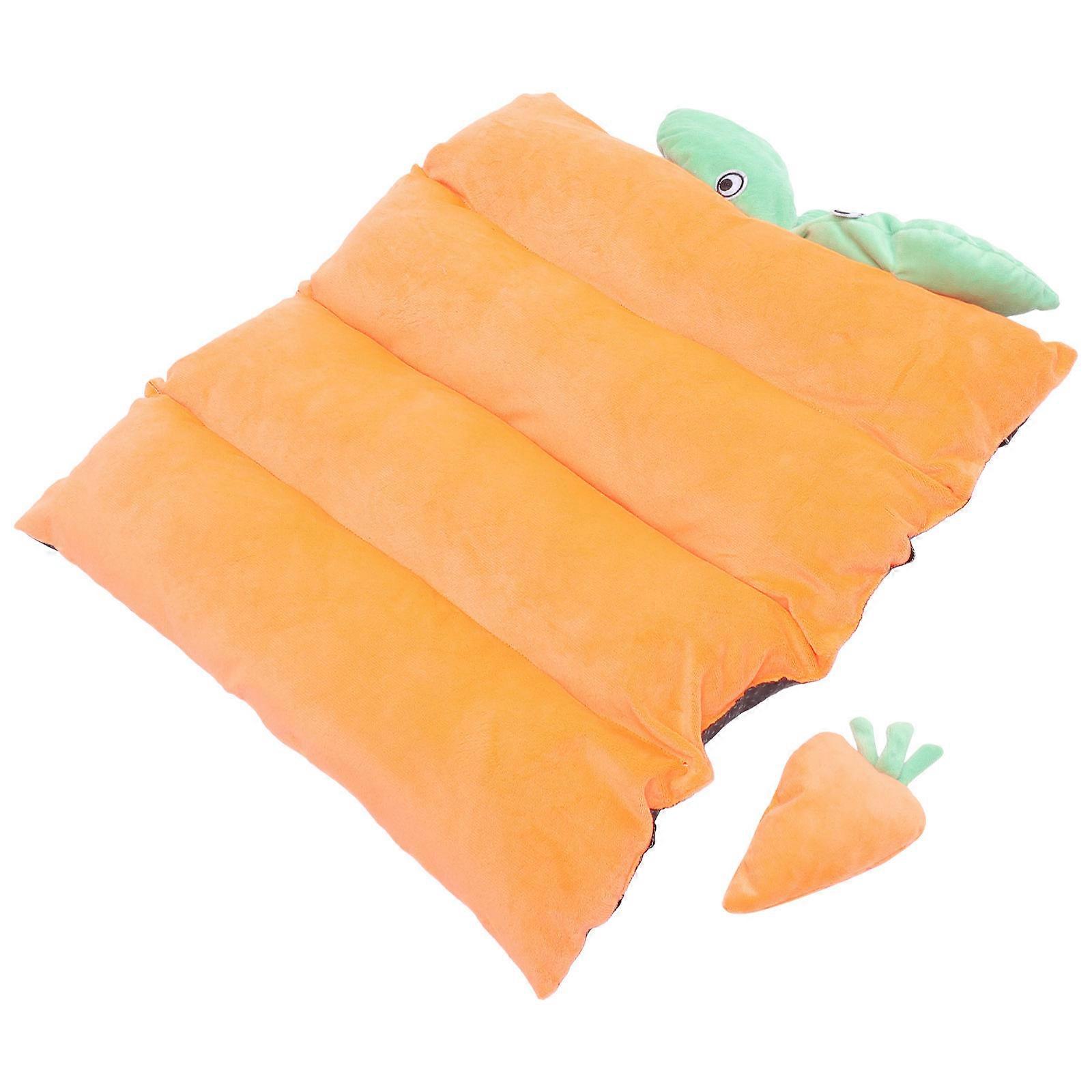 Warm Pet Mat for Warmth 2Pcs Orange Cat Mat Bed Pumpkin Design