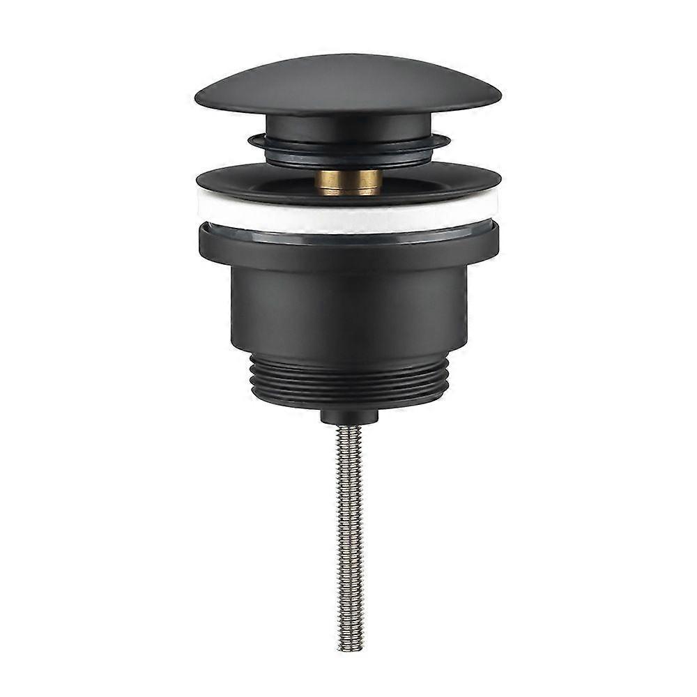 Round click-clack waste fitting, matte black, 66mm