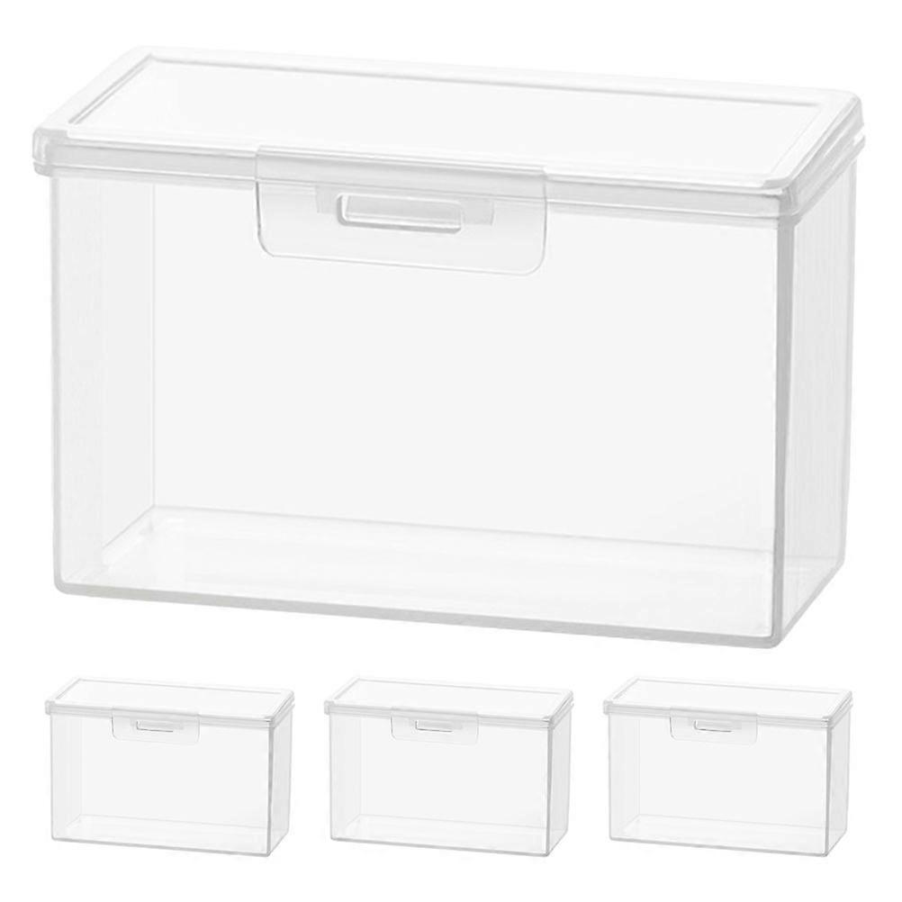 Transparent Id Card Storage Box for Multifunctional Use 4Pcs Organizer Set