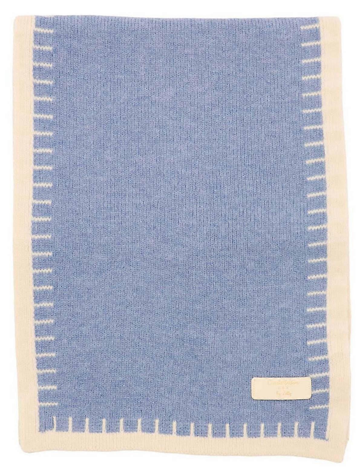 Zelly Contrast Edge Scarf - Blue/Cream