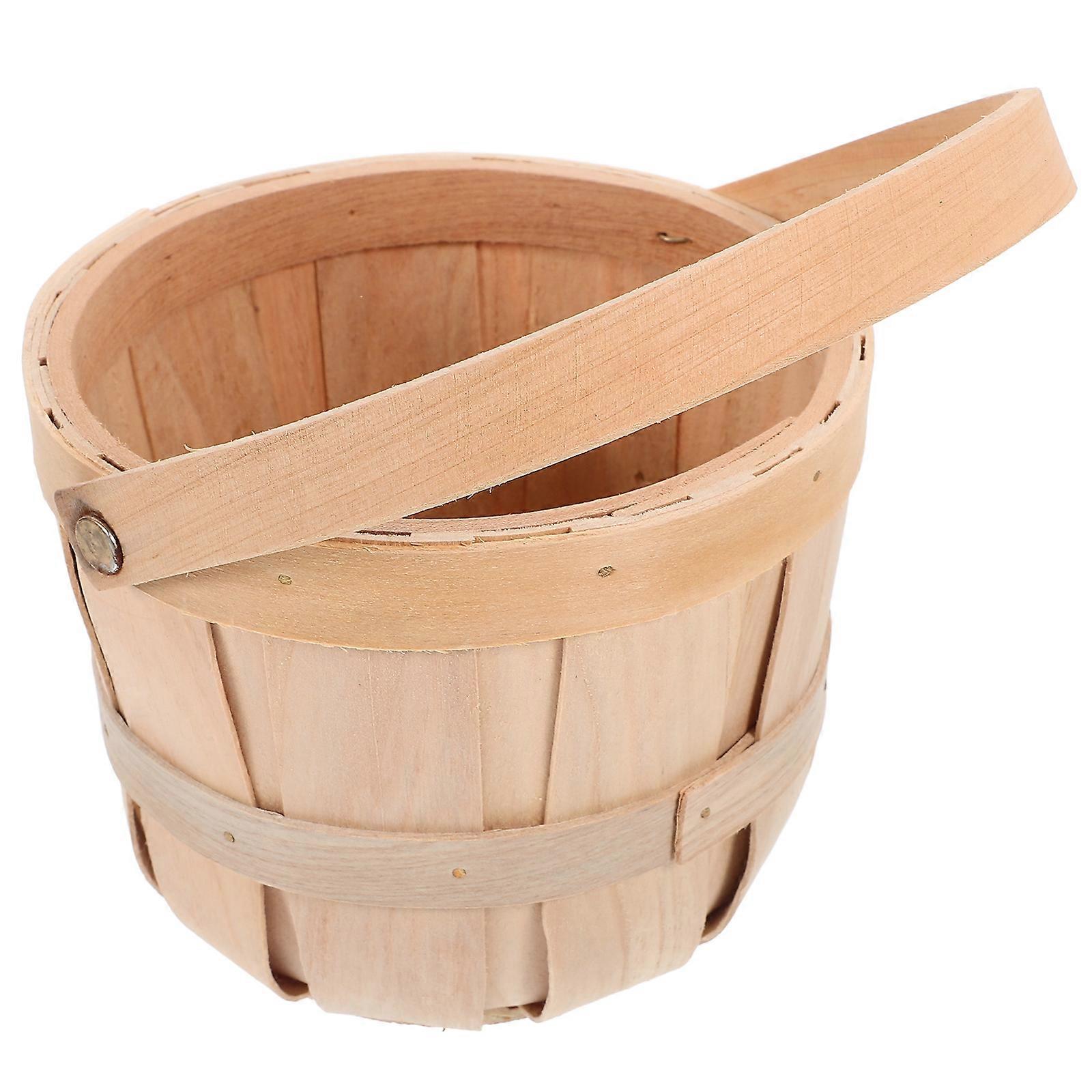 Bamboo Woven Basket with Handle for Storage Egg and Fruit Use