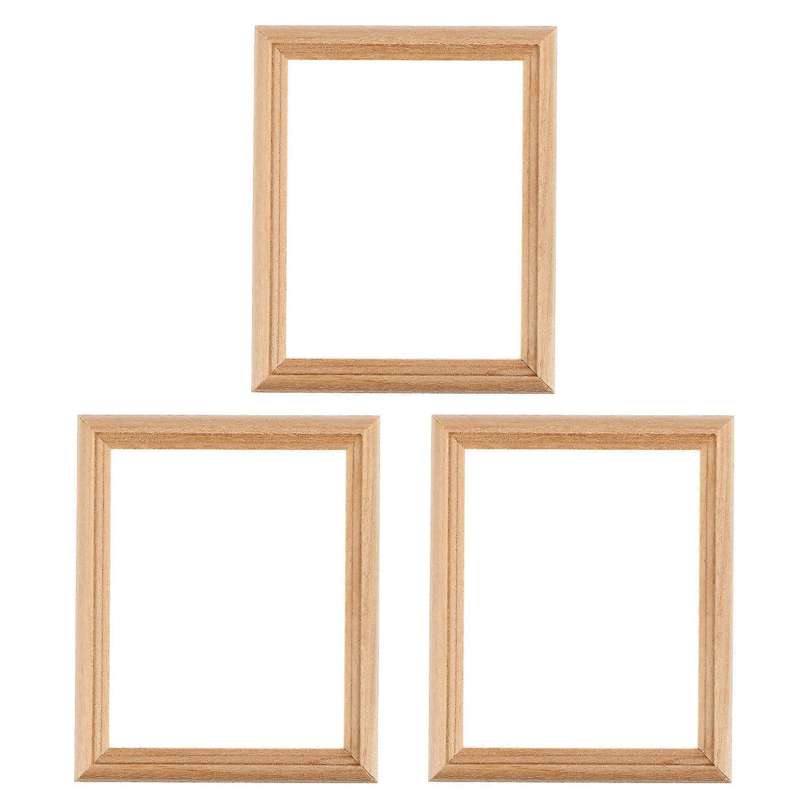 Miniatures Frames Room Model Design Craftsmen Wood Color Rectangular Vivid 3Pcs