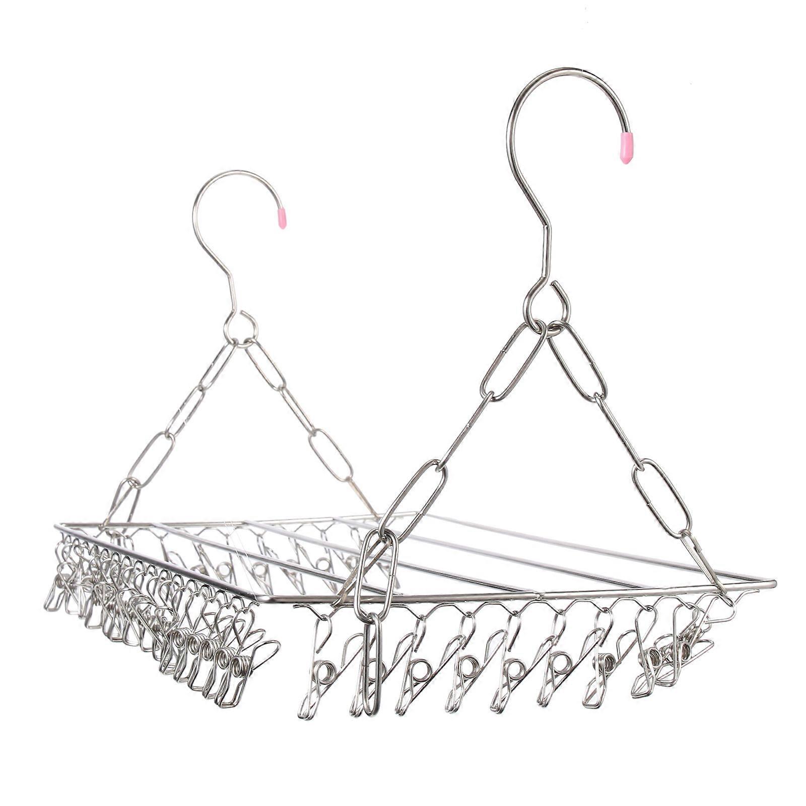 Multiple Clip Sock Drying Rack Stainless Steel 36 Clips for Home Use