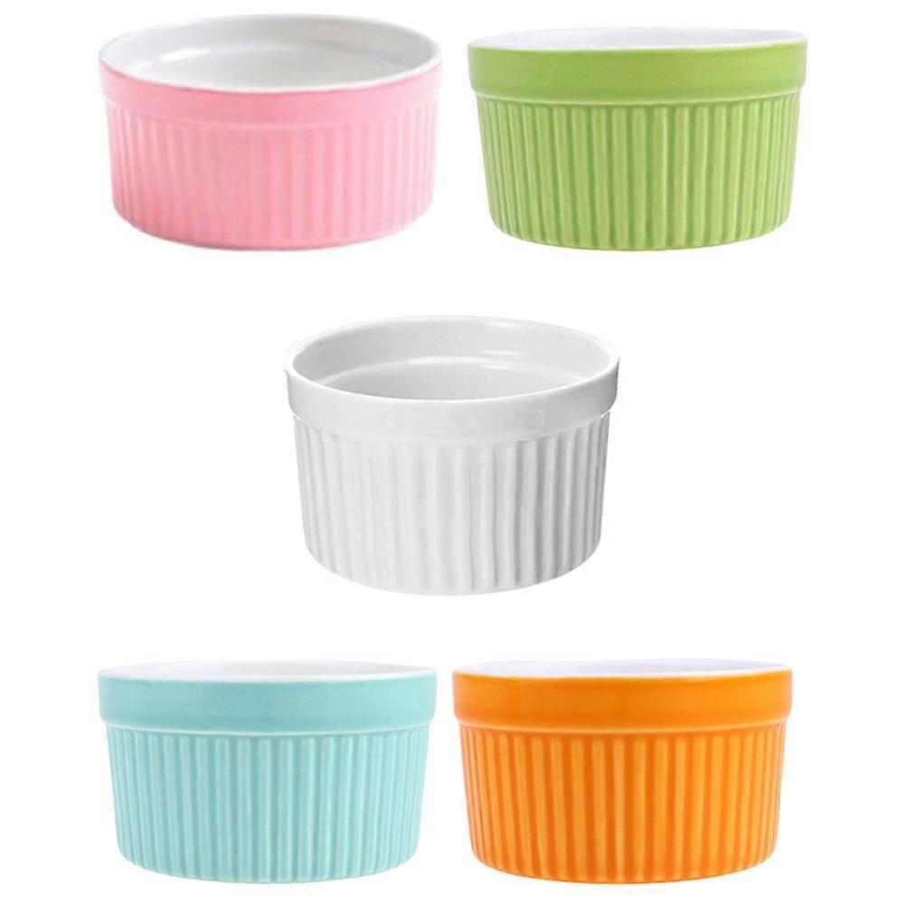 Ceramic Baking Bowls for Kitchen Use 5Pcs Assorted Color Ramekins