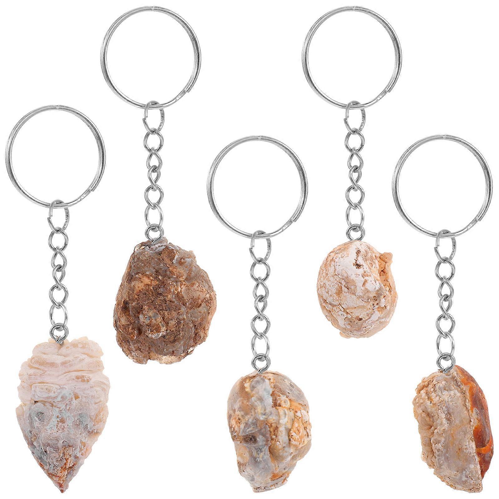 Agate Style Keychain for Decor with 5Pcs Assorted Chains