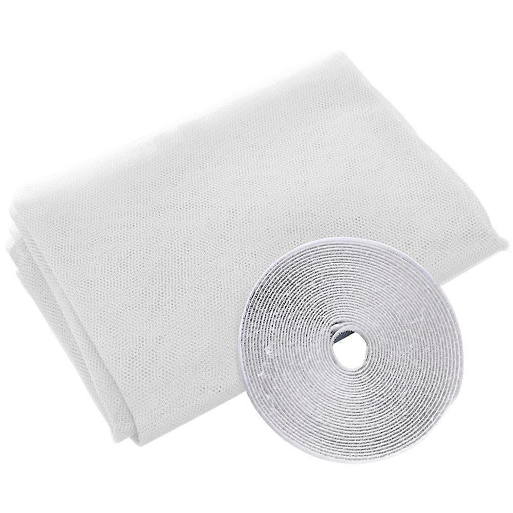 Window Screen Insect-Proof Self-Adhesive White 130x150cm for Household Users 1Set