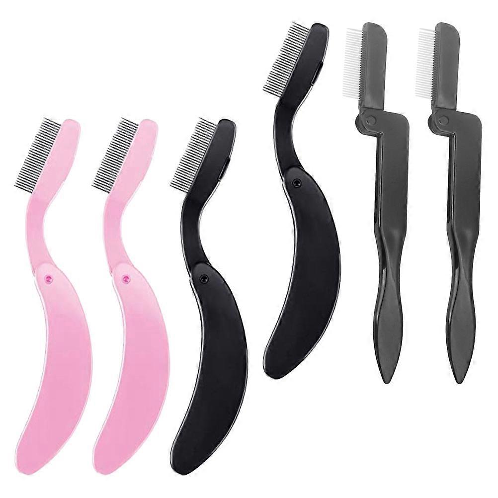 Eyelash Comb Folding Eyelash Comb for Makeup Use 6Pcs Set Assorted Color