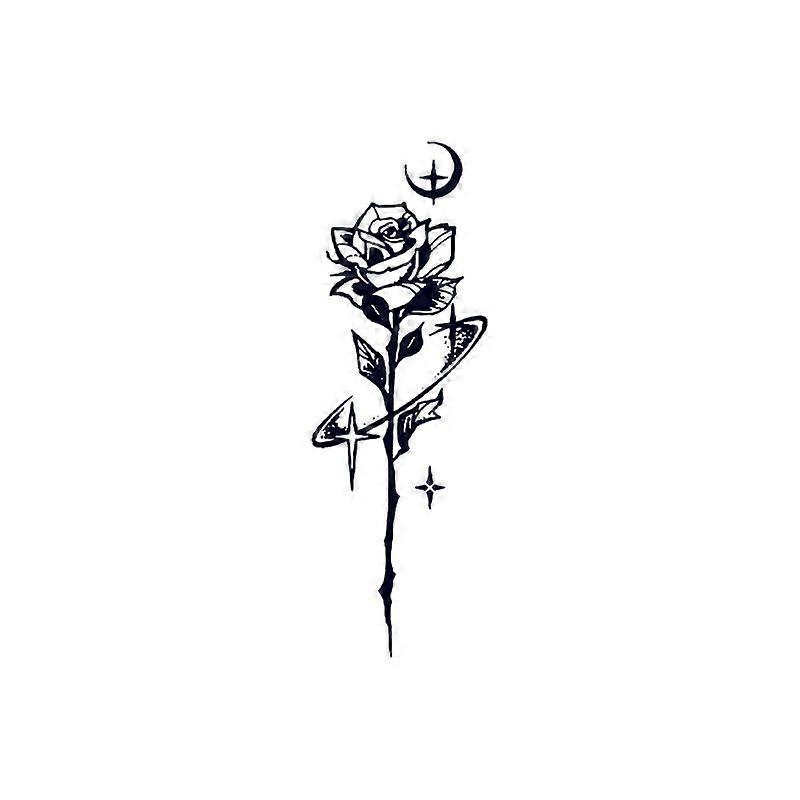 Waterproof SemiPermanent Temporary Tattoo Sticker with Realistic Moonlight Rose Design Lasts 2 Weeks