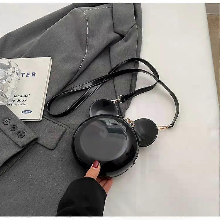 Disney Mickey Mouse Women's New Cartoon Messenger Bag Fashion Shopping Bag Cute Cartoon Round Shoulder Bag