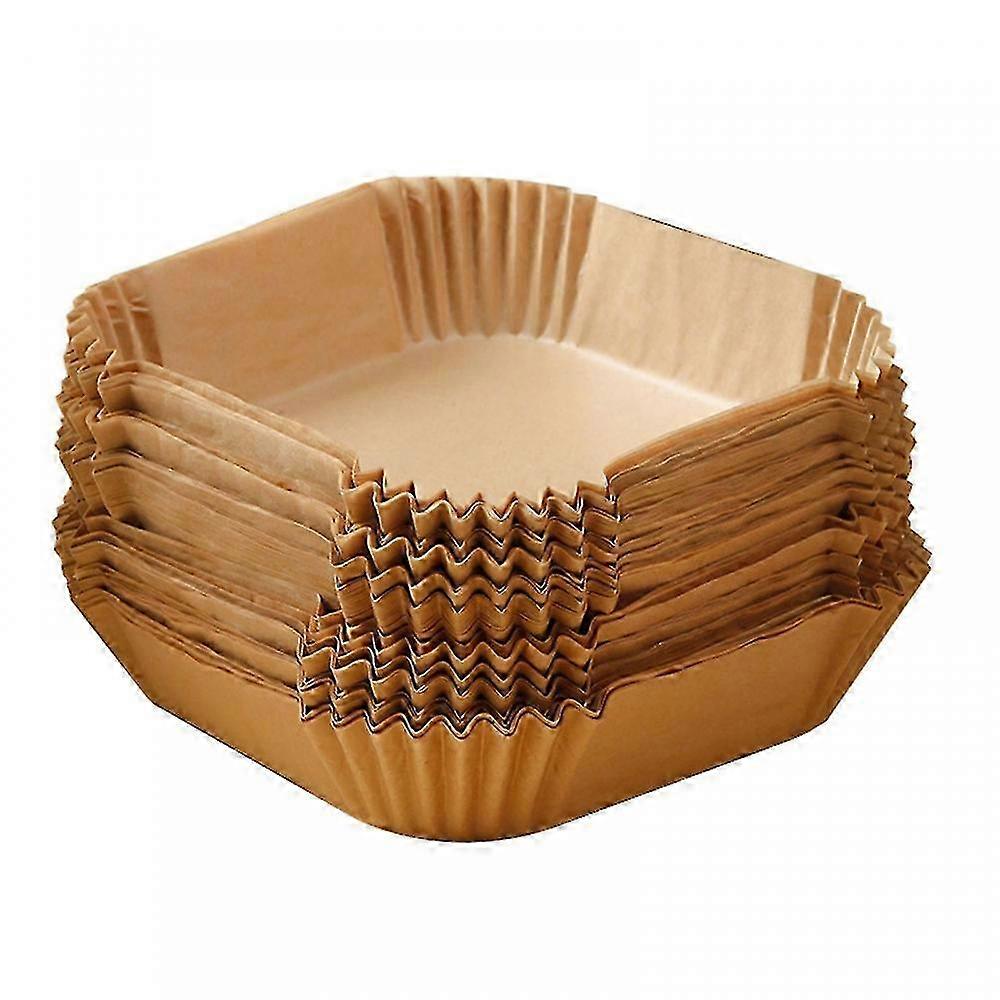 50pcs Disposable Fryer Paper Liners, 6.3in, Non-stick Baking Paper, Food Grade Parchment Multipurpose Oilproof Liners Compatible w