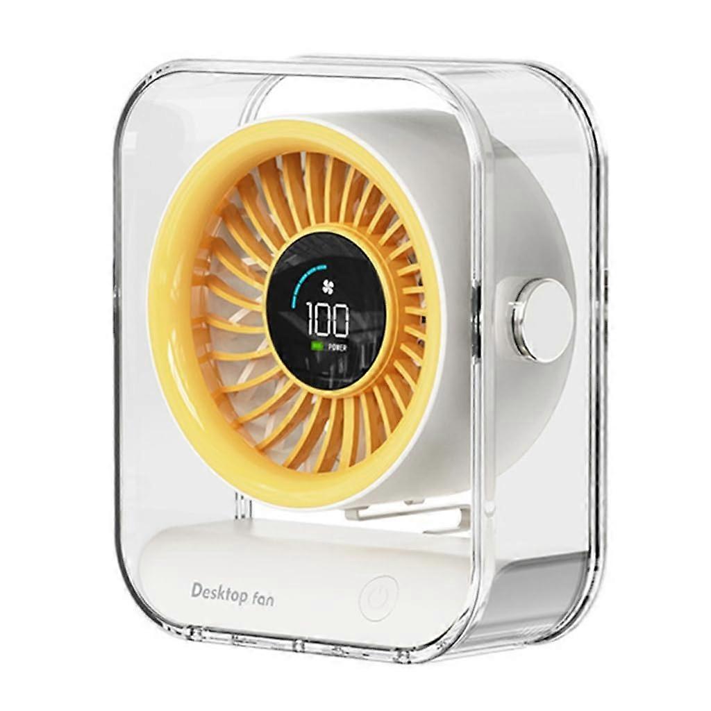 USB Desk Fan 100 Adjustable Speed Rechargeable Quiet Cooling with Digital Display Cream