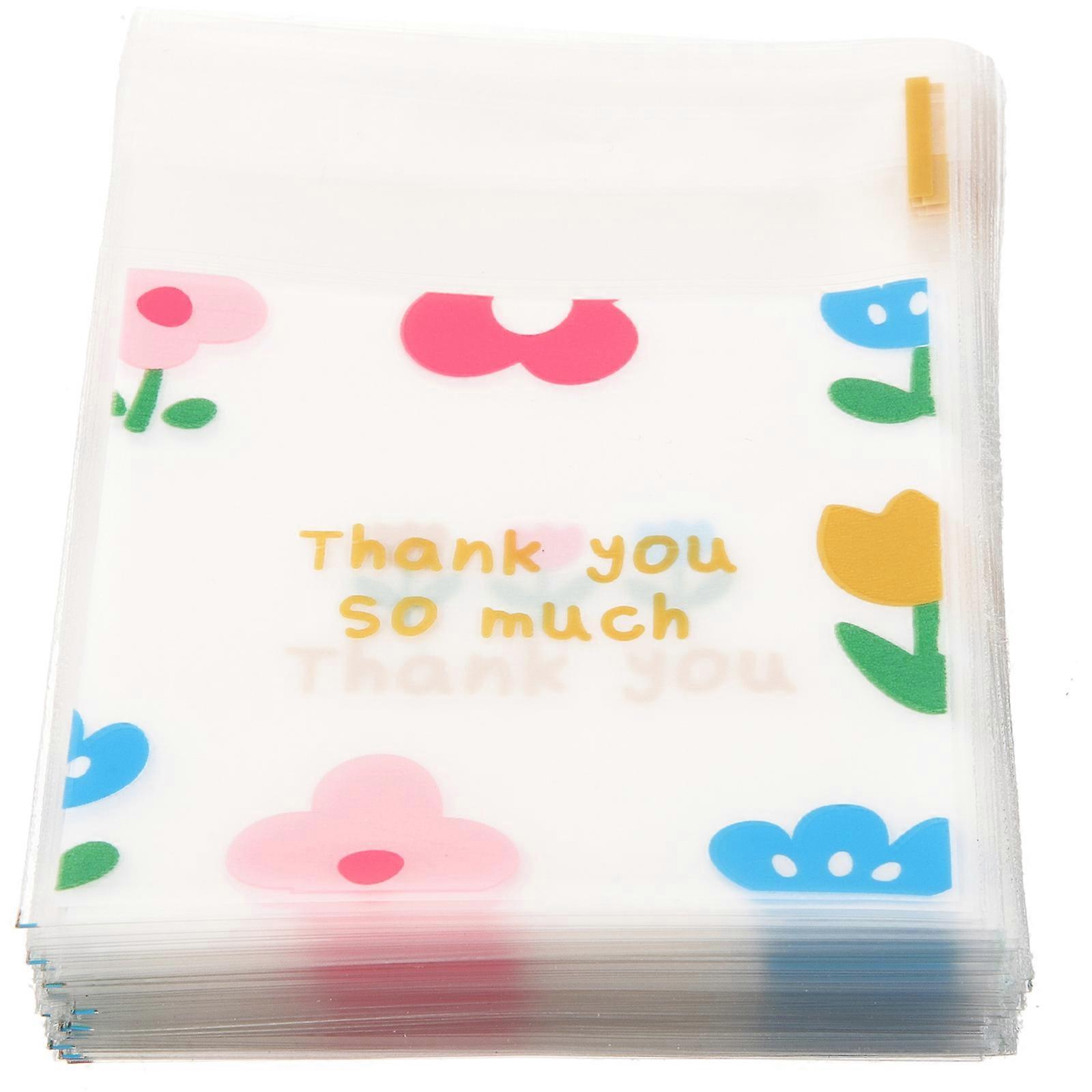 Plastic Cookie Bags Transparent Cookie Sealing Bag 100Pcs for Storage